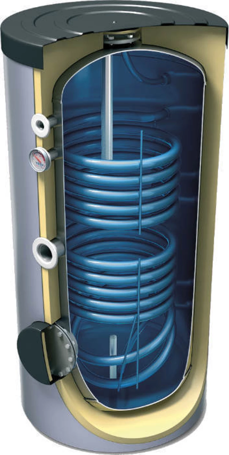 Nobel Boiler Λεβητοστασίου Glass 160lt με δύο Εναλλάκτες