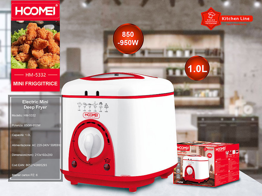 Hoomei HM-5332 Φριτέζα Πολυμάγειρας με Αποσπώμενο Κάδο 1lt