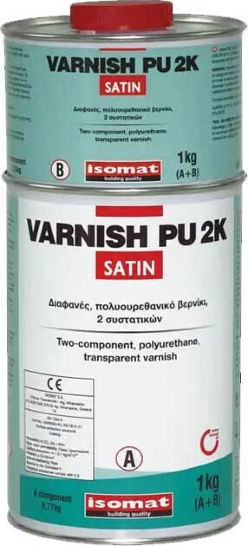 Isomat Βερνίκι Επιφάνειας Varnish Pu 2K Satin 1kg Διαφανές Σατινέ