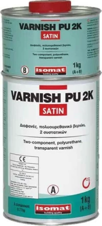 Isomat Βερνίκι Επιφάνειας Varnish Pu 2K Satin 1kg Διαφανές Σατινέ