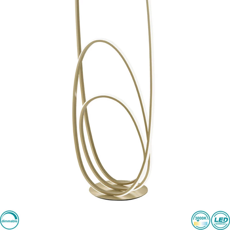 Ondaluce Golden Φωτιστικό Δαπέδου Χρυσό με Ύψος 160cm