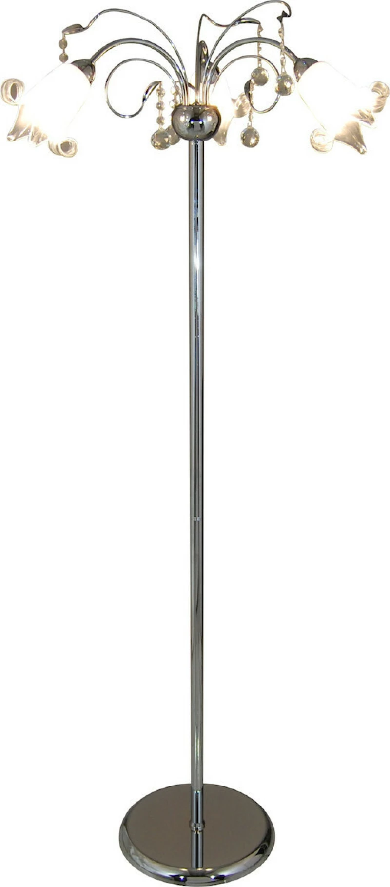 Home Lighting Memo Φωτιστικό Δαπέδου Ασημί με Ύψος 160cm