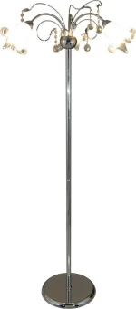 Home Lighting Memo Φωτιστικό Δαπέδου Ασημί με Ύψος 160cm