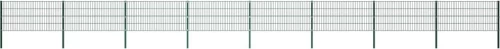 vidaXL Πάνελ Περίφραξης με Στύλους Πράσινο 80x1360cm 278611