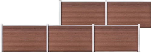 vidaXL Πάνελ Περίφραξης WPC Καφέ 106x872cm 3053246