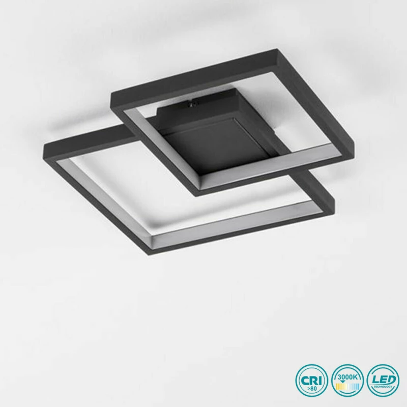 Sole Luce Madrid Πλαφονιέρα Οροφής Μαύρη από Μέταλλο LED 3000K