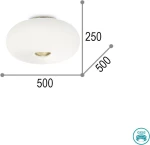 Ideal Lux Arizona Πλαφονιέρα Οροφής Χρυσή από Γυαλί
