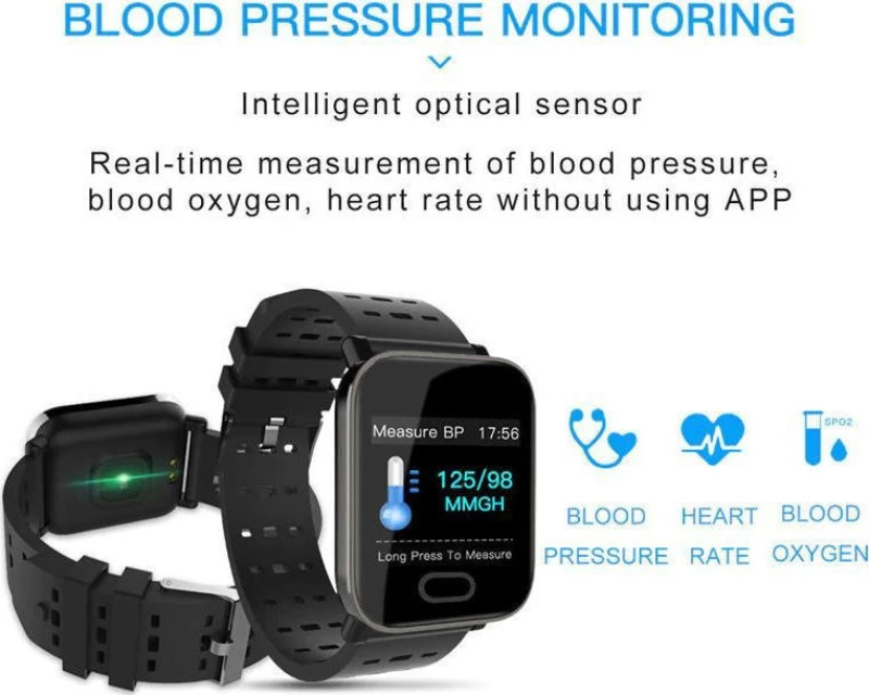 Smartwatch Fitness Tracker Heart Rate Monitor Android-Ios - A6 - Oem