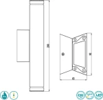 Sun Light Επιτοίχιο Εξωτερικό Φωτιστικό GL13404