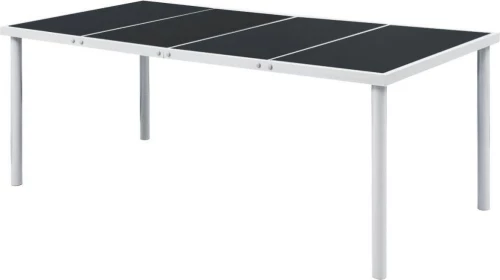 Τραπέζι Κήπου Μαύρο 190 x 90 x 74 εκ. Ατσάλινο