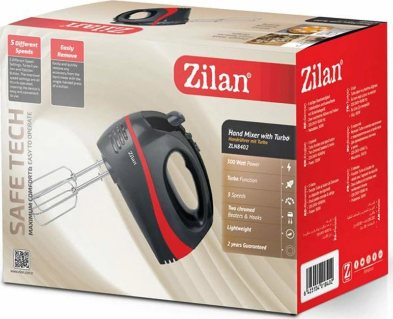 Zilan Zln8402-Blk Μίξερ Χειρός Μαύρο 300W