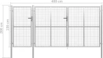 vidaXL Πόρτα Περίφραξης Κήπου Ασημί Ατσάλινη 150x400cm 144349