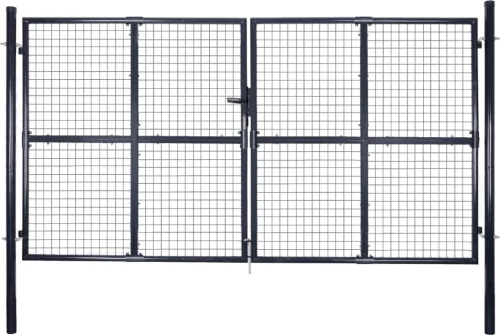 vidaXL Πόρτα Περίφραξης με Πλέγμα Γκρι 200x289cm 143367
