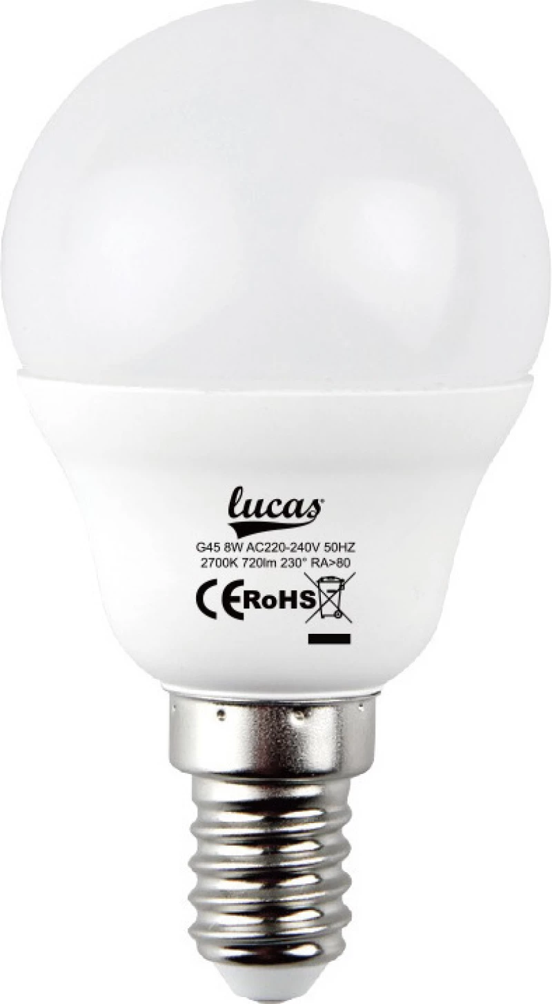 Lucas Λάμπα LED για Ντουί E14 και Σχήμα G45 Ψυχρό Λευκό 900lm