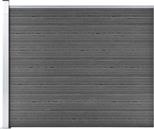 vidaXL Πάνελ Περίφραξης Μαύρο από WPC 146x175cm 148985