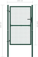 vidaXL Πόρτα Περίφραξης Πράσινη Ατσάλινη 150x100cm 145734