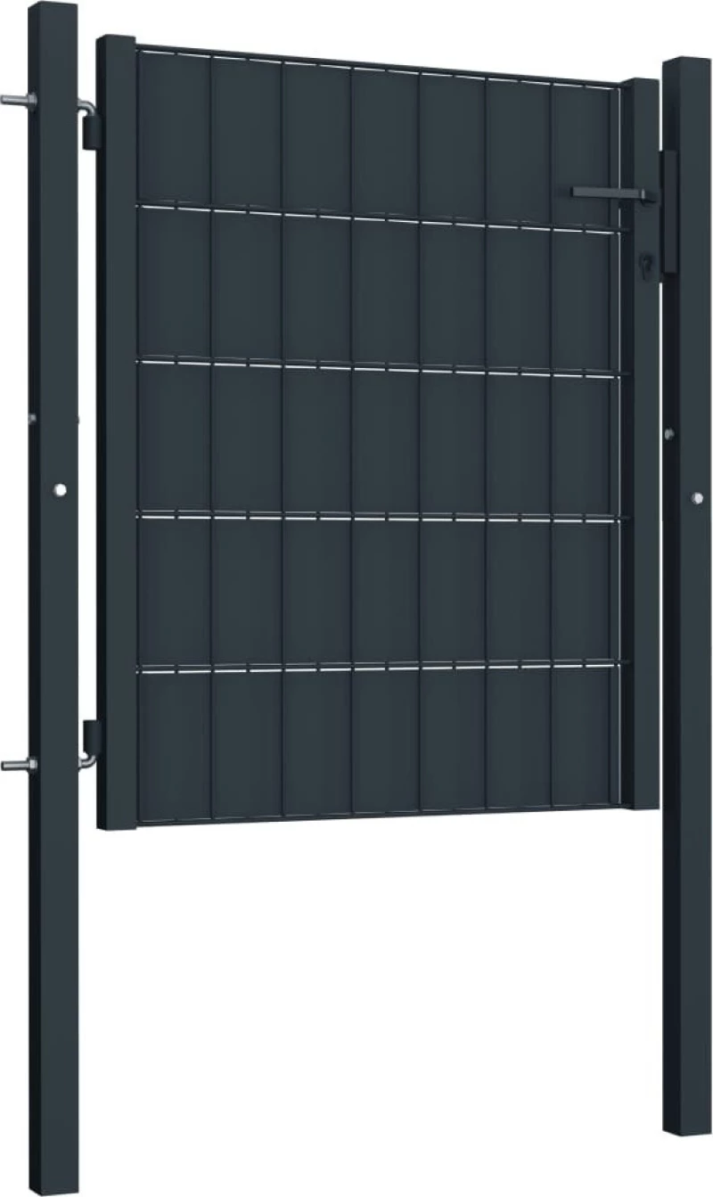 vidaXL Πόρτα Περίφραξης Ανθρακί Ατσάλινη 101x100cm 145233