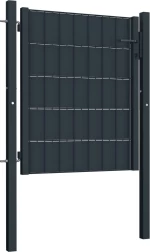 vidaXL Πόρτα Περίφραξης Ανθρακί Ατσάλινη 101x100cm 145233