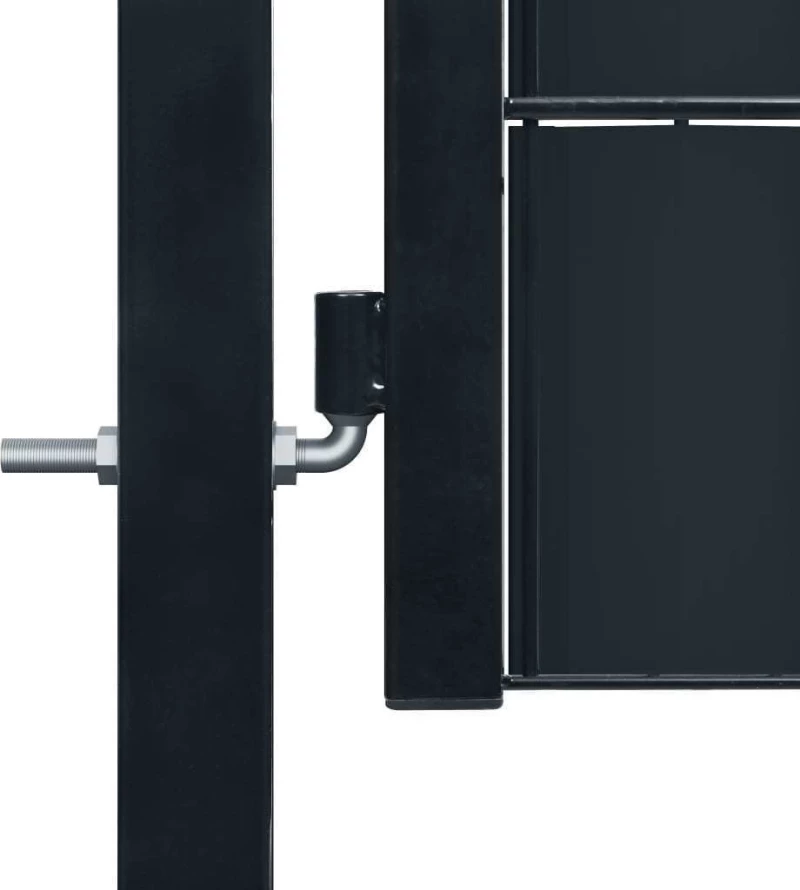 vidaXL Πόρτα Περίφραξης Ανθρακί Ατσάλινη 101x100cm 145233