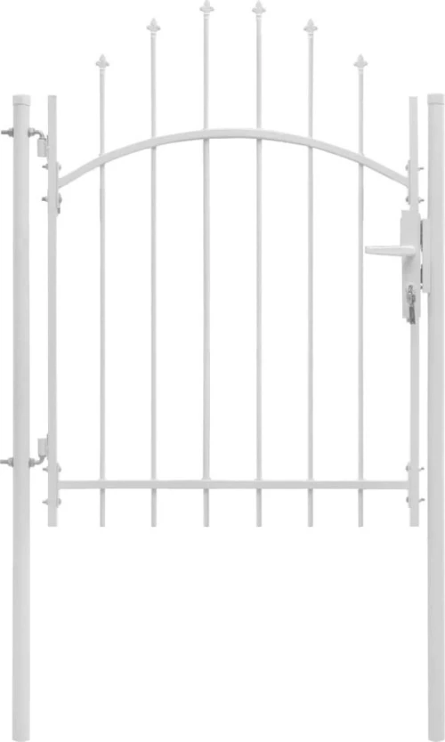 vidaXL Καγκελόπορτα Λευκή Ατσάλινη 200x100cm 143065