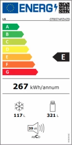 LG GTB574PZHZD Ψυγείο Δίπορτο NoFrost