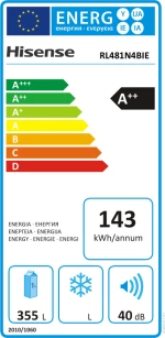 Hisense RL481N4BIE Ψυγείο Συντήρησης NoFrost Inox
