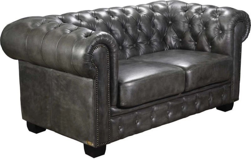 Chesterfield 689 Διθέσιος Καναπές Γνήσιο Δέρμα 160x92εκ.
