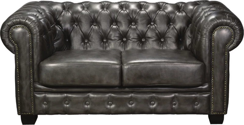 Chesterfield 689 Διθέσιος Καναπές Γνήσιο Δέρμα 160x92εκ.