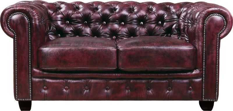 Chesterfield τ.689 Διθέσιος Καναπές Γνήσιο Δέρμα 160x92εκ.