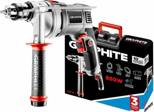 Graphite Κρουστικό Δράπανο 850W Με Βαλίτσα 58G728