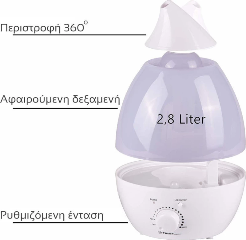 Υγραντήρας First Austria Fa-5599-1 Με Πολύχρωμο Led Fa-5599-1