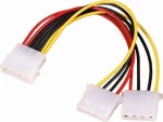 2 Female to 1 Male Molex 4 Pin Power Supply Y Splitter Cable 10 cm (OEM)
