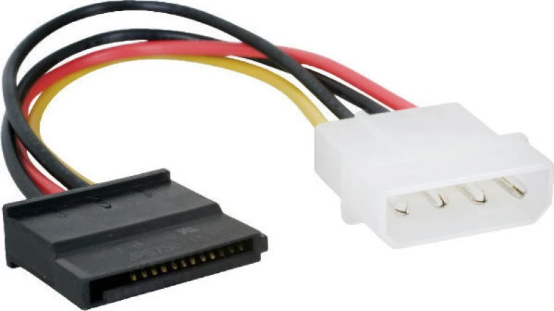 Καλώδιο Τροφοδοσίας 4 pin IDE Αρσενικό Molex σε SATA Θηλυκό (17cm) (OEM)