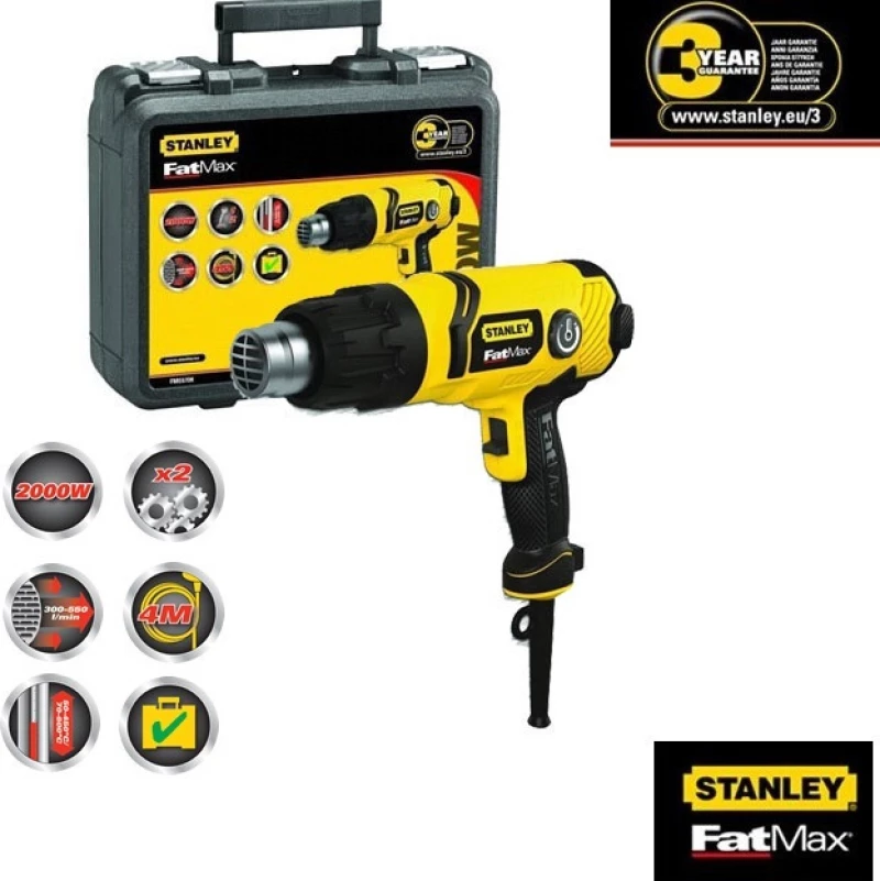 Stanley Fme670K Πιστόλι Θερμού Αέρα 2000W Με Κασετίνα
