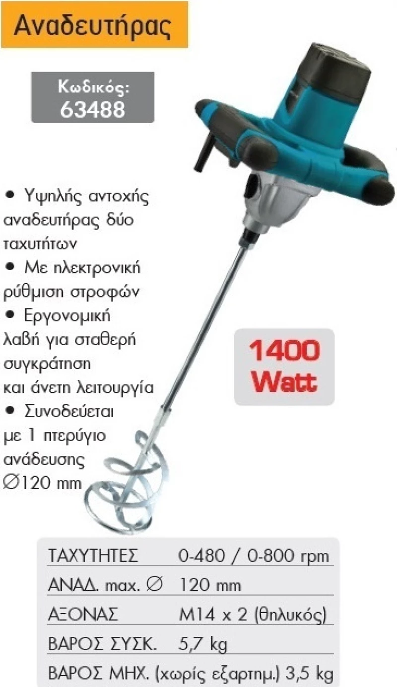 Αναδευτήρας Bulle 1400 Watt 2 ταχυτήτων 63488