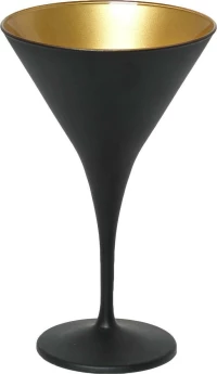 Espiel Ποτήρι Martini Maya Μαύρο-Χρυσό Ματ Γυάλινο 250ml 6τμχ