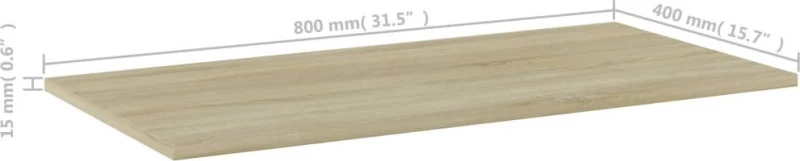 vidaXL Ράφι Βιβλιοθήκης Sonoma Δρυς 805336 80x40cm 4τμχ