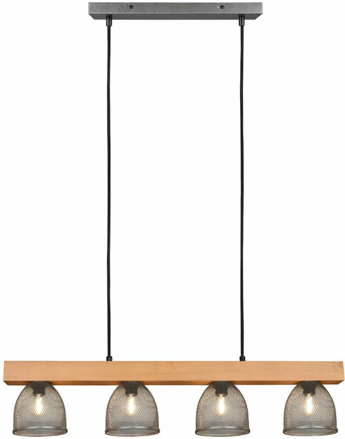 Trio Lighting Cestino Κρεμαστό Φωτιστικό Vintage Πολύφωτο Ράγα Ασημί