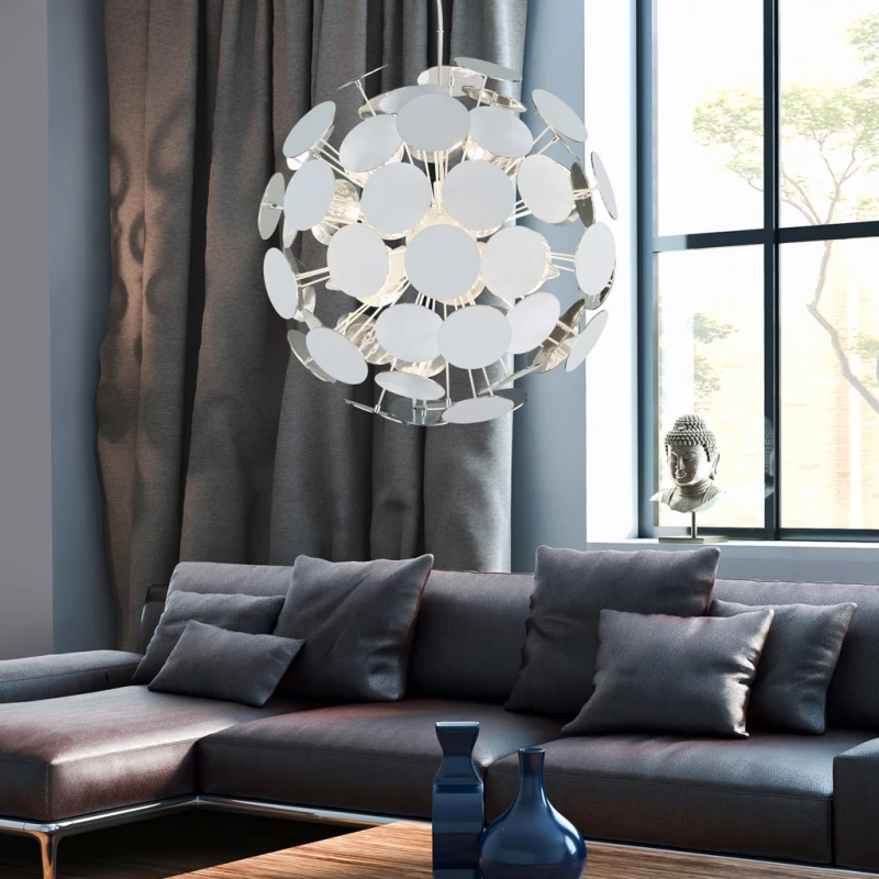 Trio Lighting Discalgo Κρεμαστό Φωτιστικό Μοντέρνο Μονόφωτο Λευκό