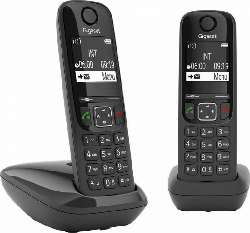 Gigaset AS690 Duo Ασύρματο Τηλέφωνο Duo με Aνοιχτή Aκρόαση Μαύρο