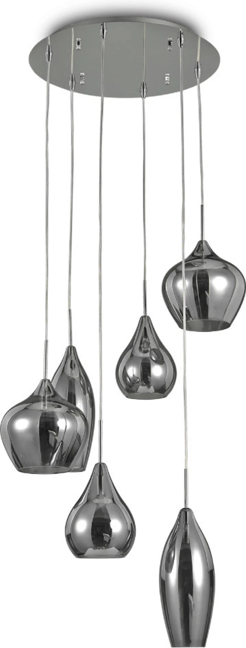 Ideal Lux Soft SP6 Κρεμαστό Φωτιστικό Μοντέρνο Πολύφωτο Ασημί