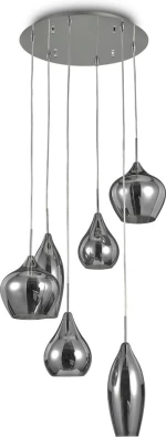Ideal Lux Soft SP6 Κρεμαστό Φωτιστικό Μοντέρνο Πολύφωτο Ασημί