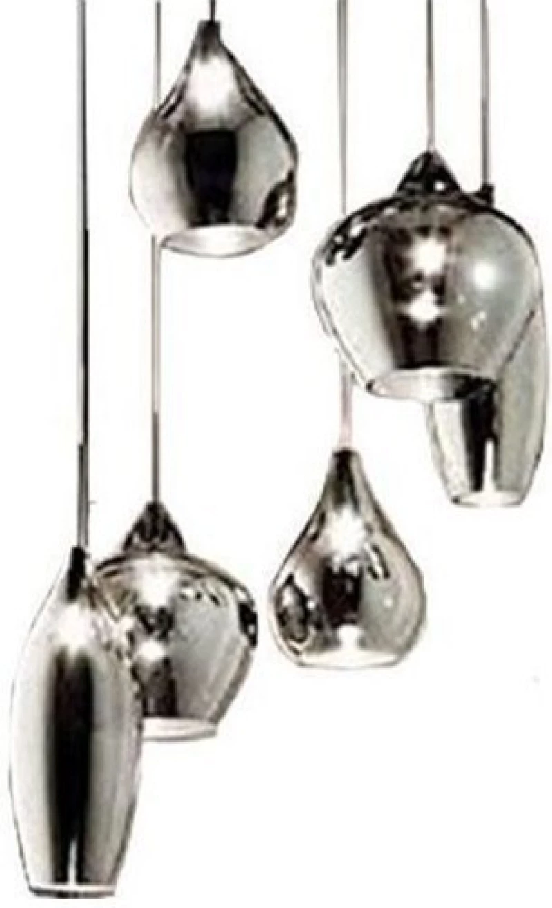 Ideal Lux Soft SP6 Κρεμαστό Φωτιστικό Μοντέρνο Πολύφωτο Ασημί
