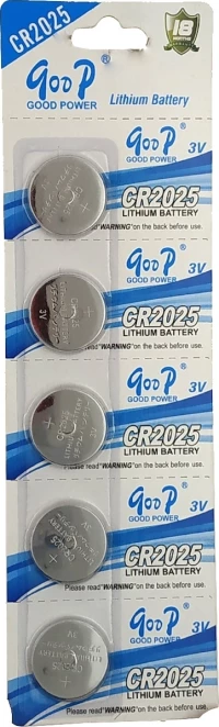 Μπαταρίες Buttoncell Goop 3V - Cr2025 (5 Τμχ)