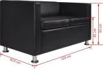 Διθέσιος Καναπές Δερματίνη 120x62.5εκ.