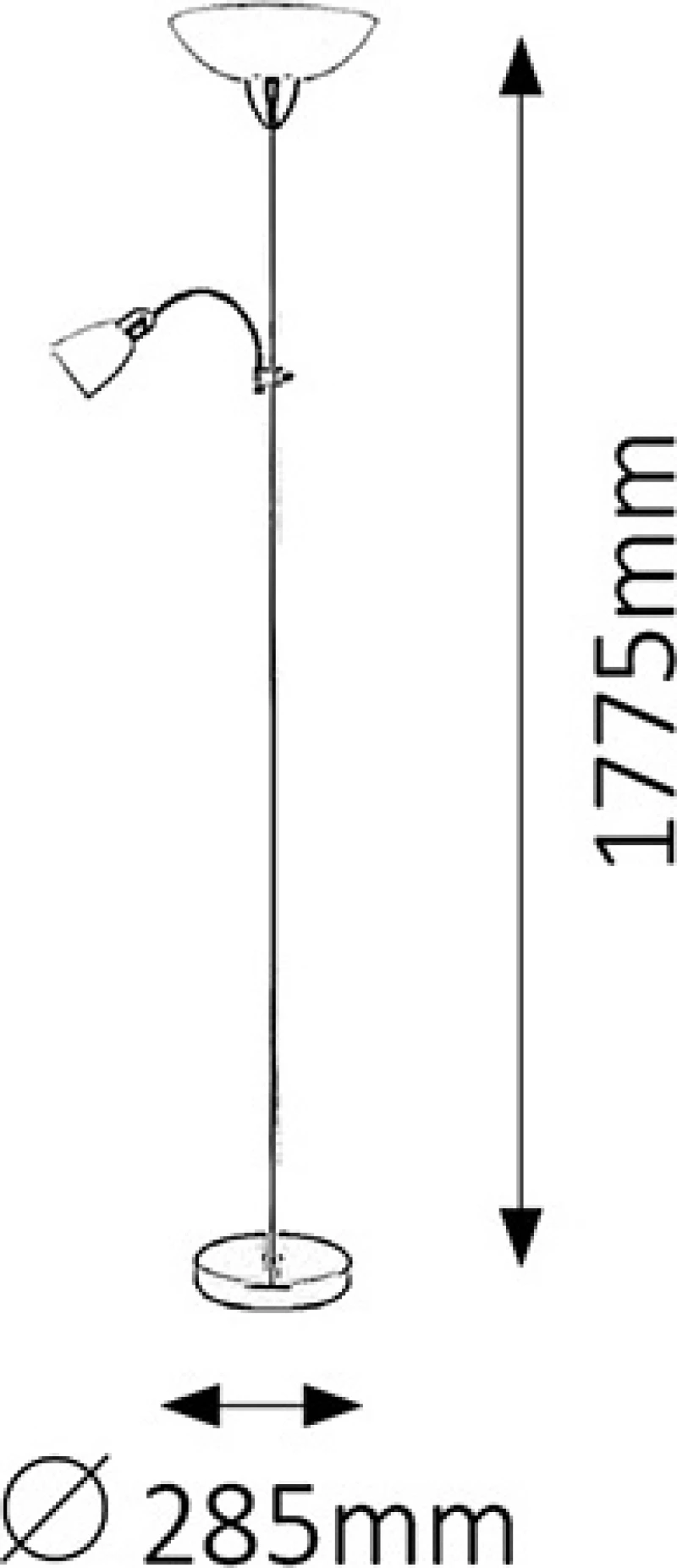 Rabalux Diana Φωτιστικό Δαπέδου Λευκό με Ύψος 177.5cm