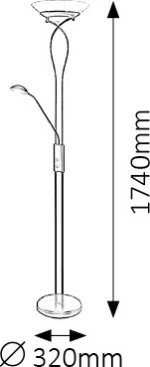 Rabalux Gamma Trend Φωτιστικό Δαπέδου Μαύρο με Ύψος 174cm