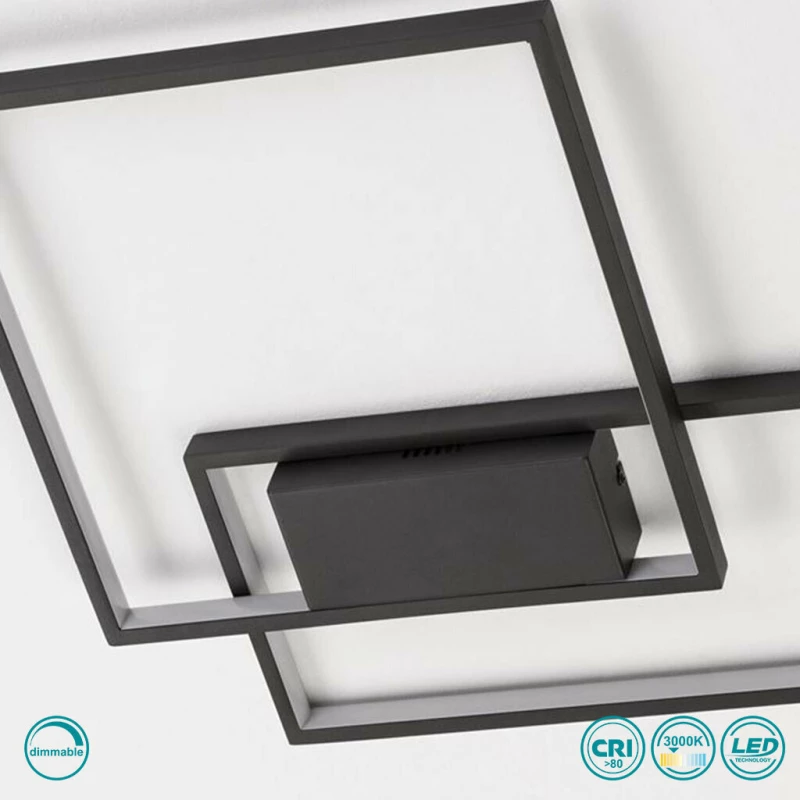 Sole Luce Madrid Πλαφονιέρα Οροφής Μαύρη από Μέταλλο LED 3000K