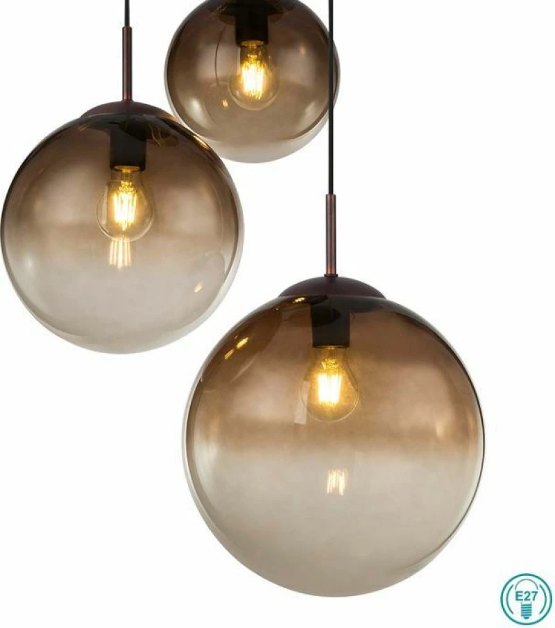 Globo Lighting Varus Κρεμαστό Φωτιστικό Μοντέρνο Τρίφωτο Καφέ