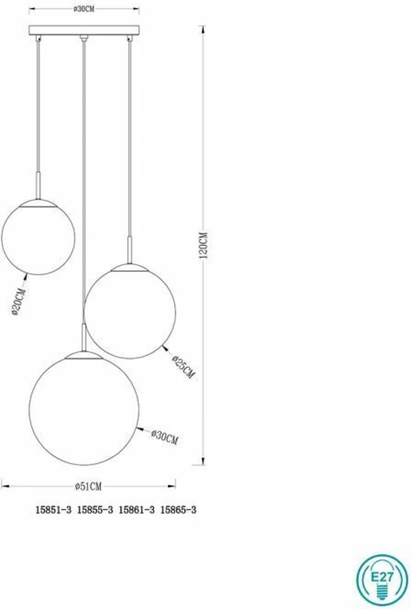 Globo Lighting Varus Κρεμαστό Φωτιστικό Μοντέρνο Τρίφωτο Καφέ
